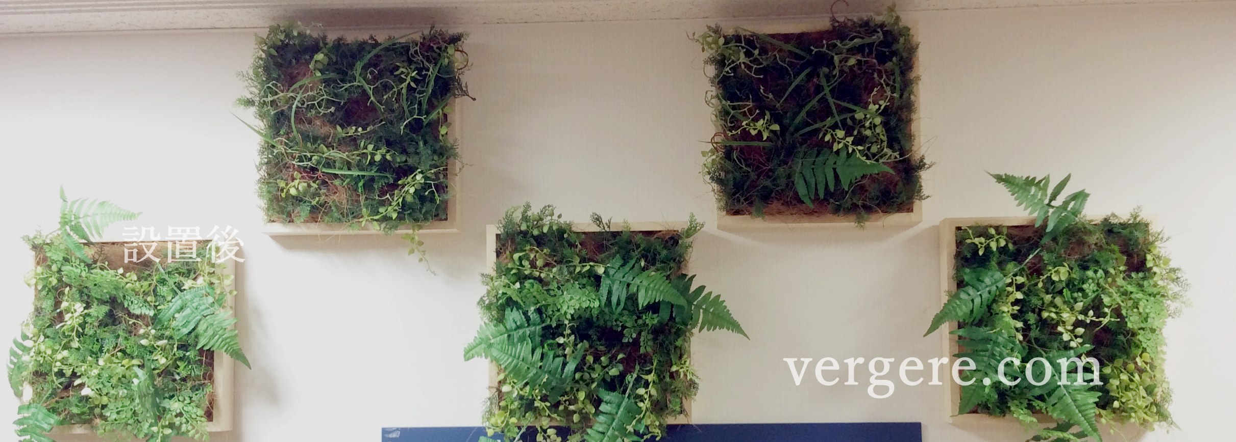 壁面緑化・壁掛け・ウォールグリーン・人工樹木パネル | 観葉植物レンタルとグリーンレンタルのヴェルジェ