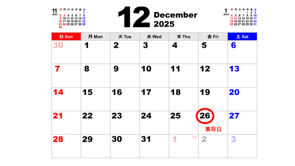 クリスマスツリー返却日